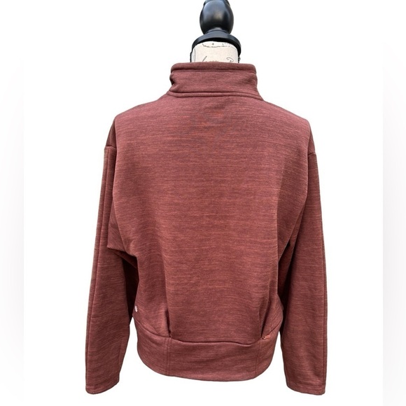 Athleta Sweatshirt Mahogany Heather Altitude Half Zip Polartec Womens Medium - Picture 3 of 14